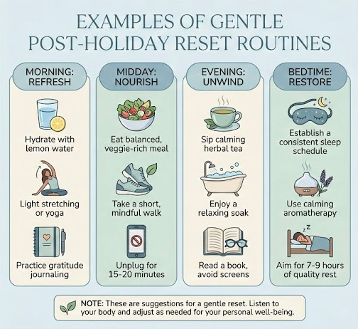 Examples of Gentle Post Holiday Reset Routines
